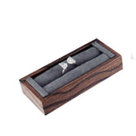 ring/bangle stand SM 3/4"H-wood grain w/gry suede — 4 1/8 x 1 7/8 x 3/4 h