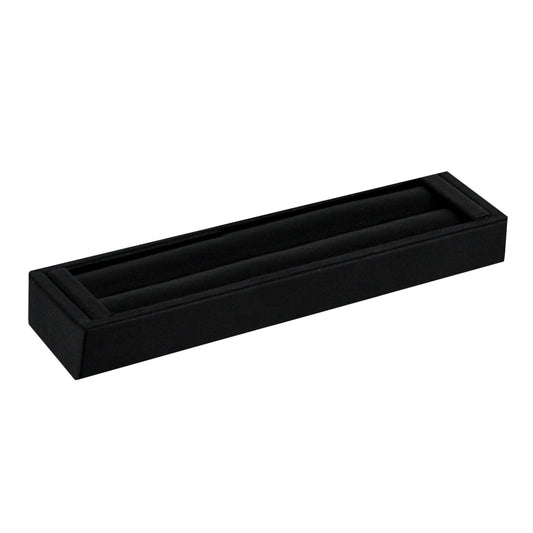 ring/bangle stand LG 3/4"H — 7 5/8 x 1 7/8 x 3/4 h — black leather