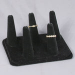 3 finger ring display — black velvet