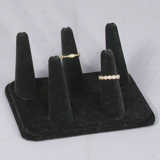 3 finger ring display — black velvet
