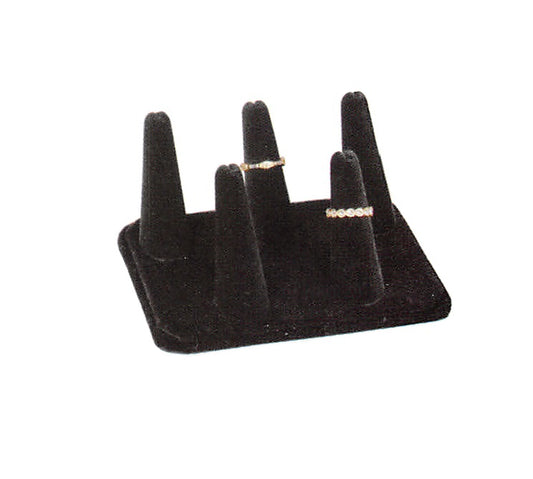 5 finger ring display — black velvet