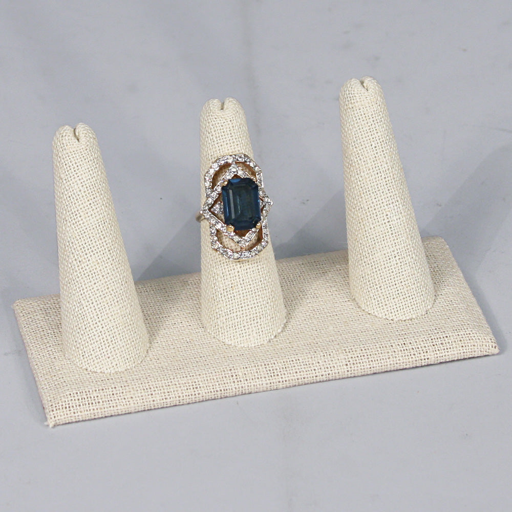 3-Finger ring stand;rectangle base- linen beige — 3 Fingers