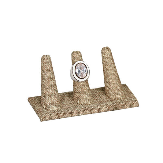 3-Finger ring stand;rectangle base — 3 Fingers — burlap