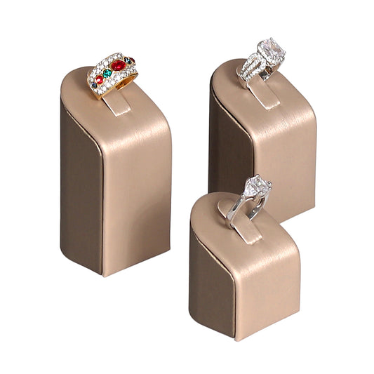 Slant ring cluster set (3pcs), steel champagne w/ — Clips
