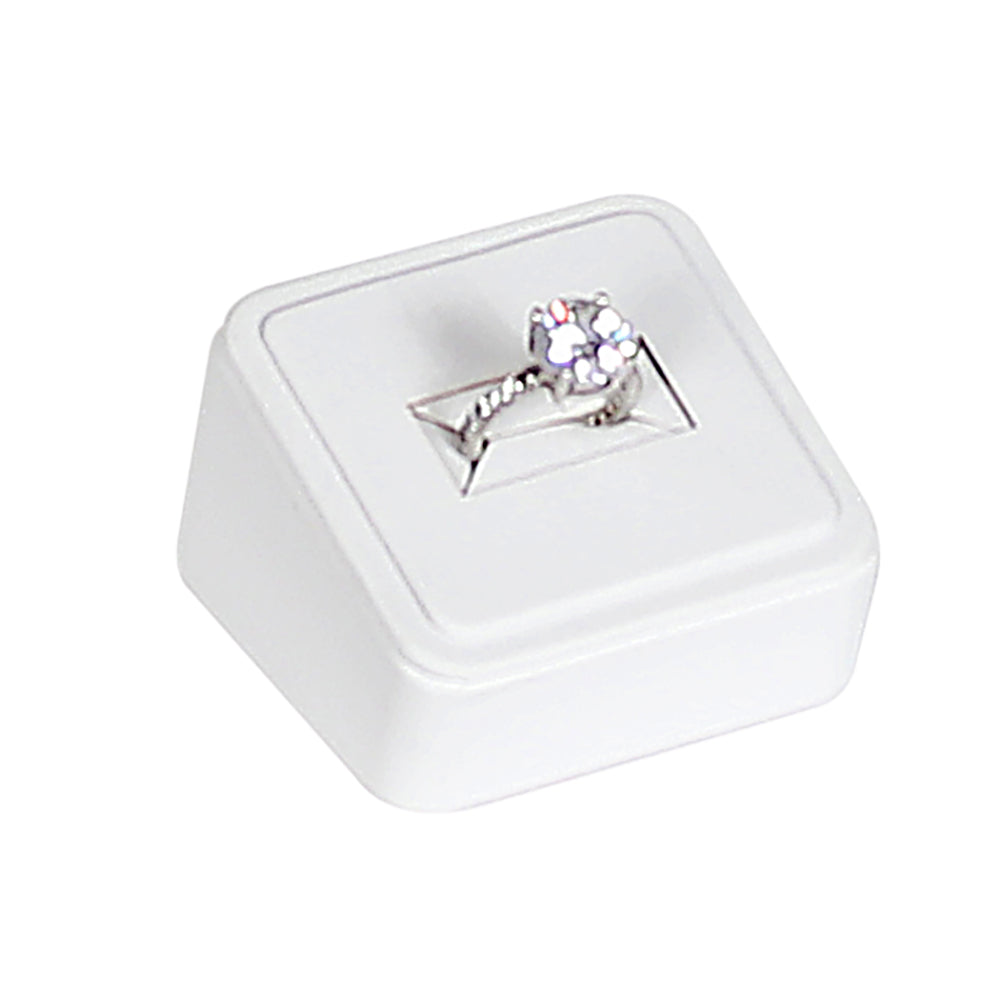 VERTICAL RING (6-SLOT) — Wht Faux Leather — All white