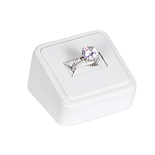 RING (3-SLOT) — Wht Faux Leather — All white