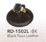 Ring display Round — black leather