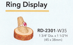 Natural wood round base ring stand — 1 finger