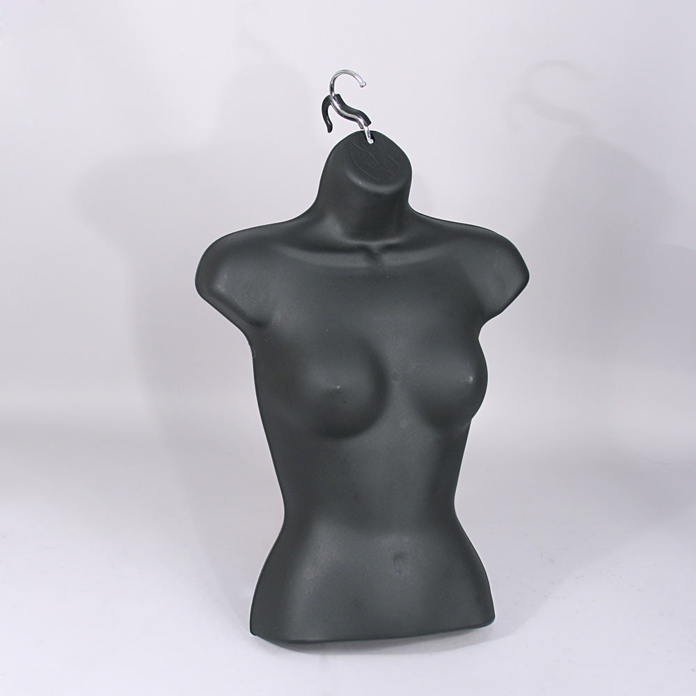 Injection Molded Body Forms — Women’s Half Form — Fits Size 5-10 — Opaque Black