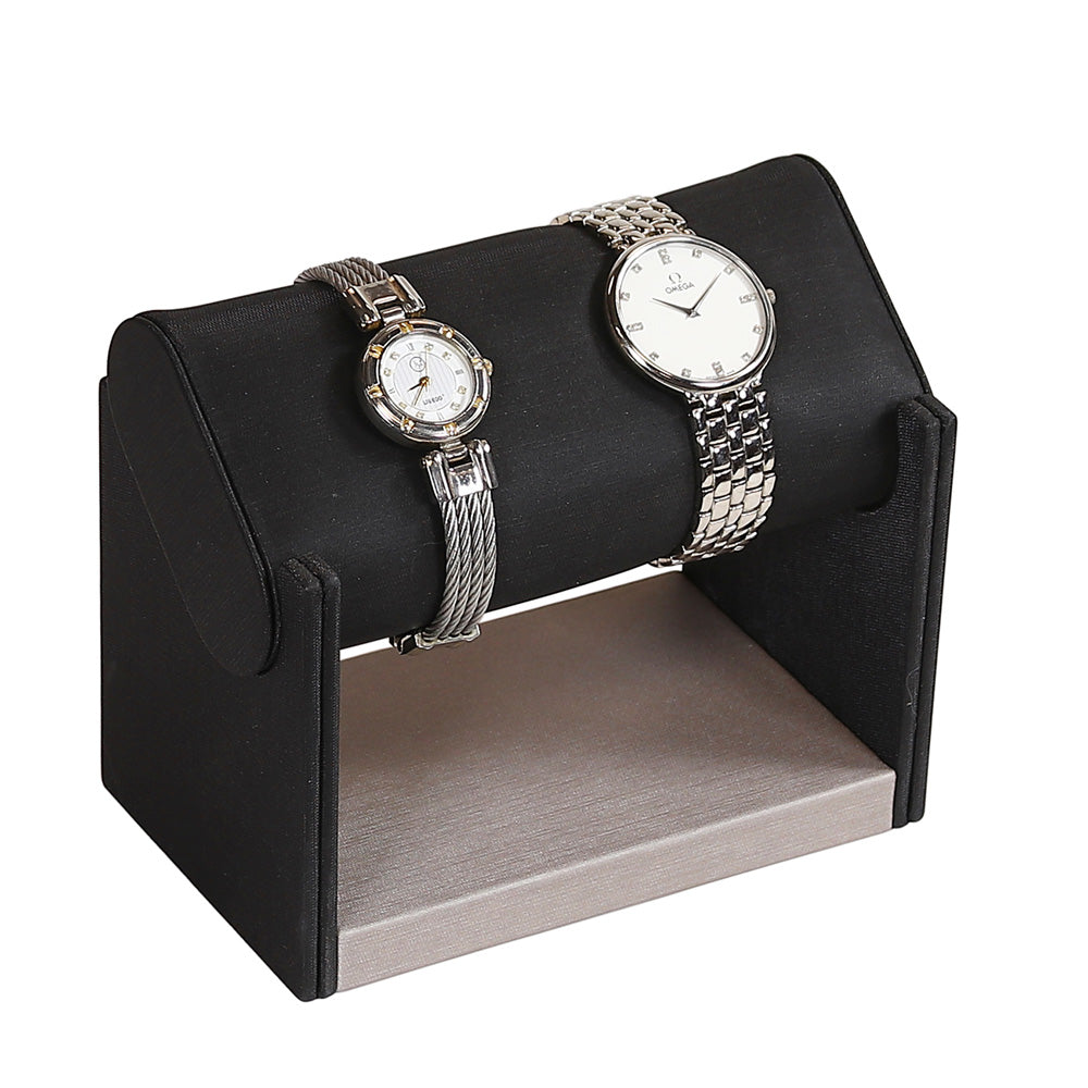 24-Watch Showcase Display Sets — Luna Black Faux Leather w/ Luna Gold Trim