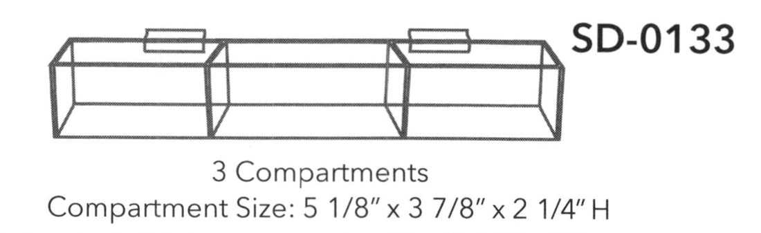 Slatwall Bins — 3 Compartments — Clear