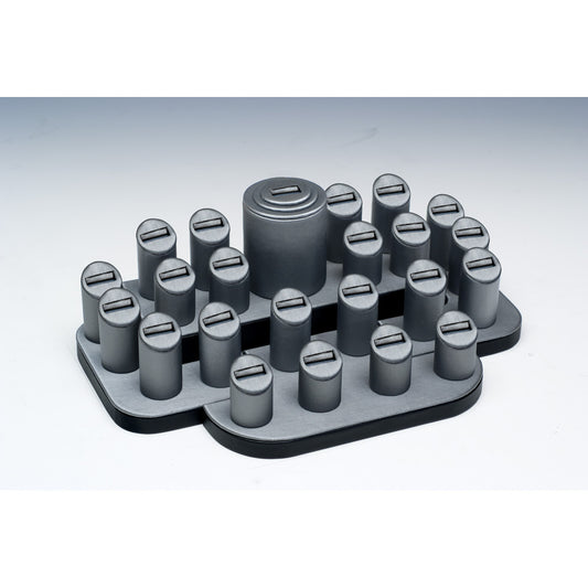 Showcase Set 105A — Steel Grey w/ Black Faux Leather Trim
