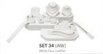 @ SET34A(AW)+91-S34 Display Set(22PCS) — Wht Faux Leather — ALL WHITE