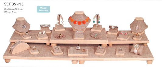 Bracelet ramp (set27) — Natural wood w/burlap
