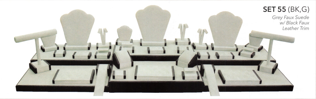 Display Set(35PCS)-Black leather,grey suede
