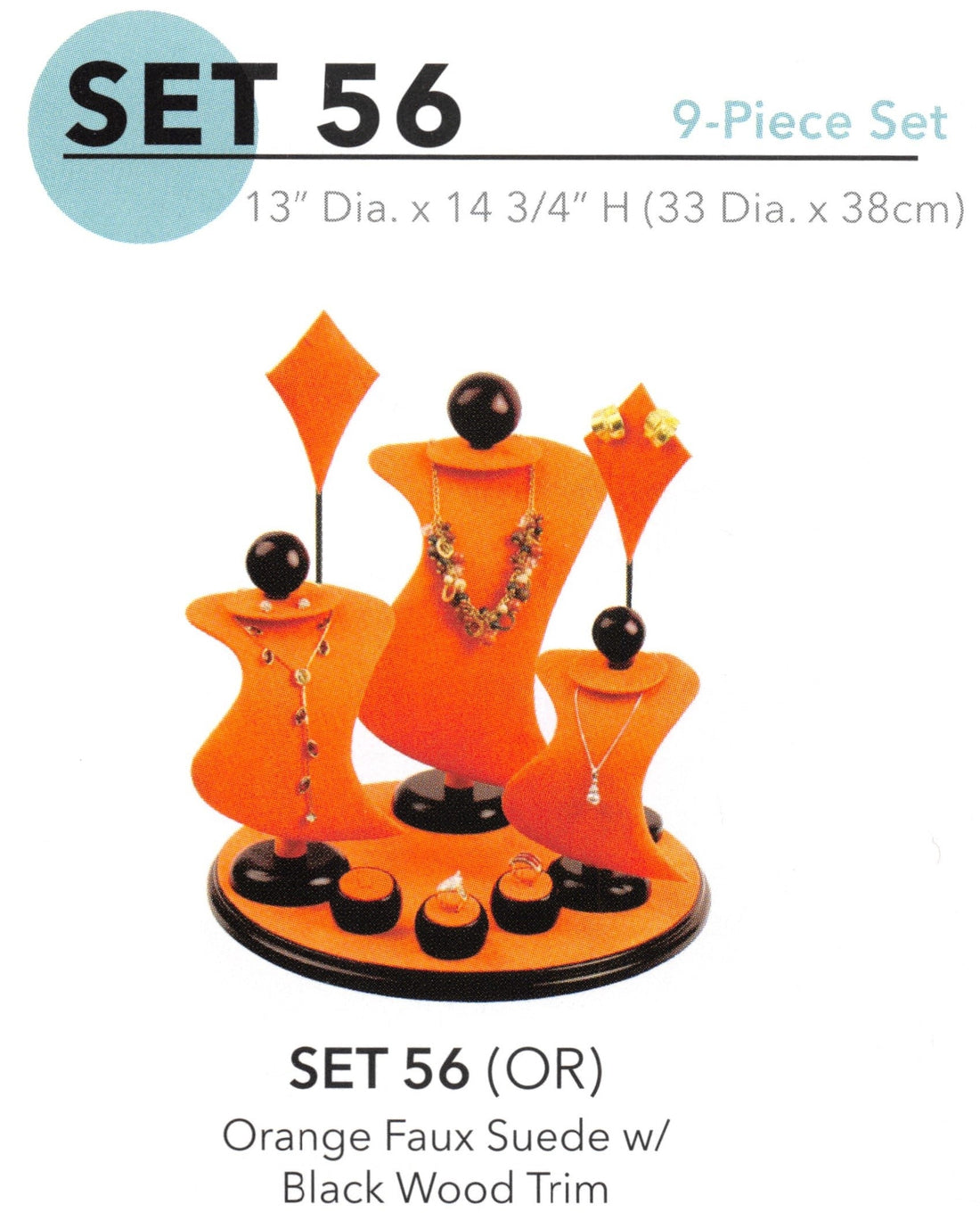 Display Set(9PCS)-Black wood ,Orange