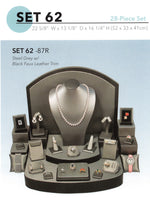 Display set(28pcs)-steel grey w/black leather trim