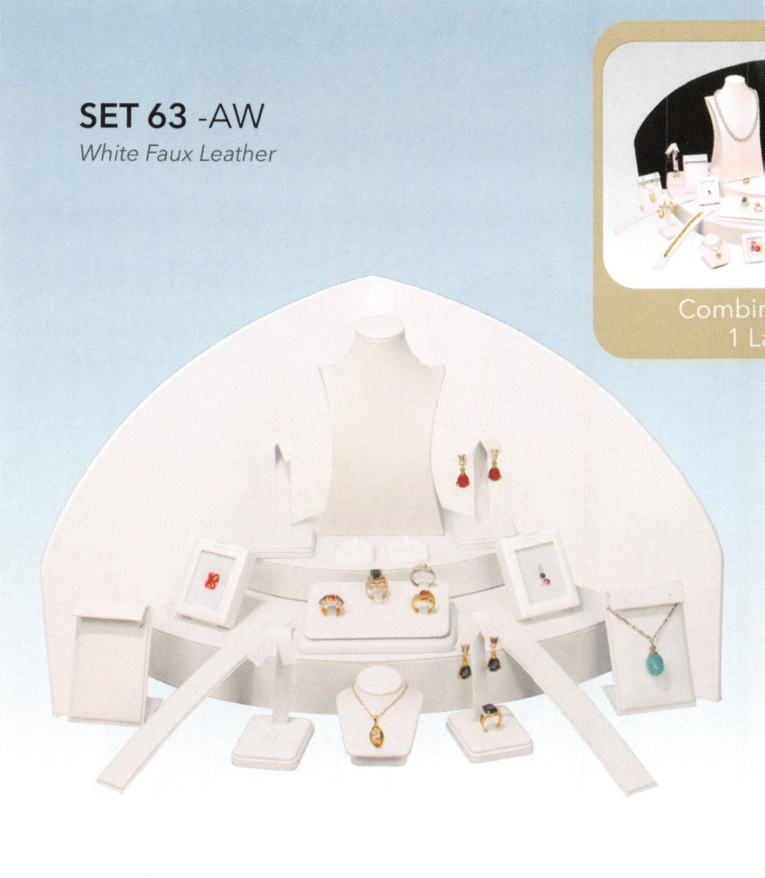 Display set(18pcs) — all white leather