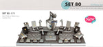 @ SET80A+PB17-1 Display set(35pcs)-stl gry w/bk tr — Stl Gry Faux Leather Wit