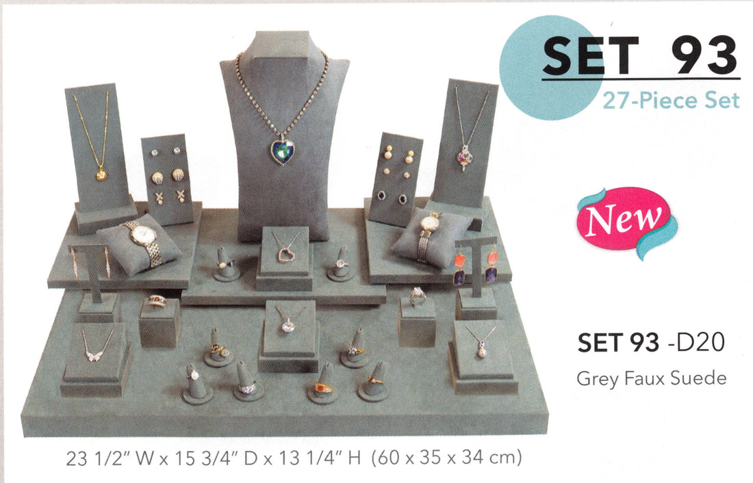 Display set (27pcs) — grey suede