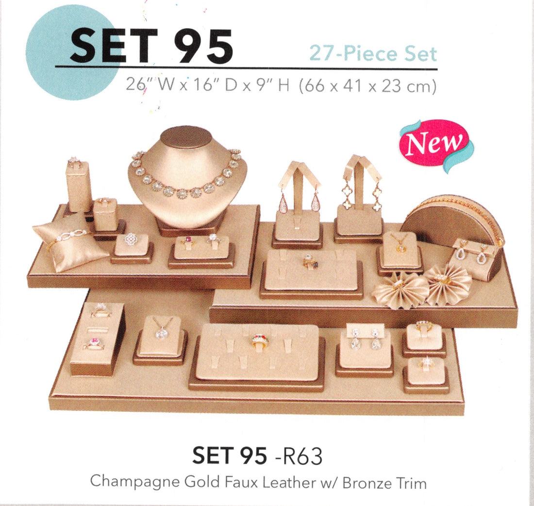 Display Set(27 PCS)-Champagne Steel Leathr w/bronz