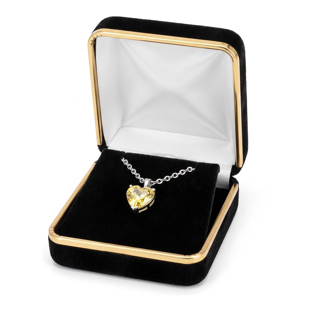 Pendant/Earring (Square) Box - Classic Velvet Goldtone Trim - Black
