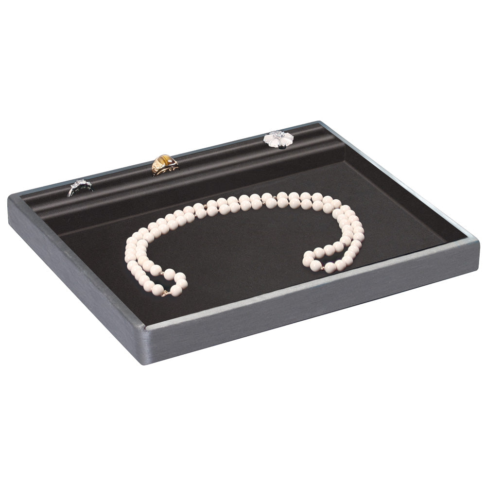 Presentation Trays — Black Faux Leather w/ Steel Grey Trim