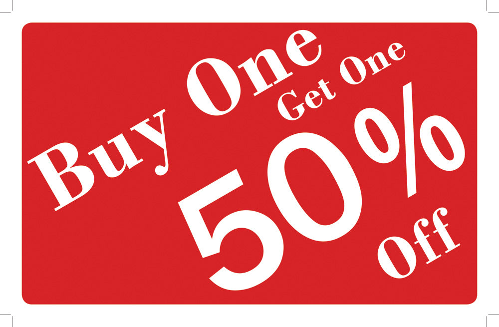 Plastic Message Signs — Buy One Get One 50% Off — Plastic