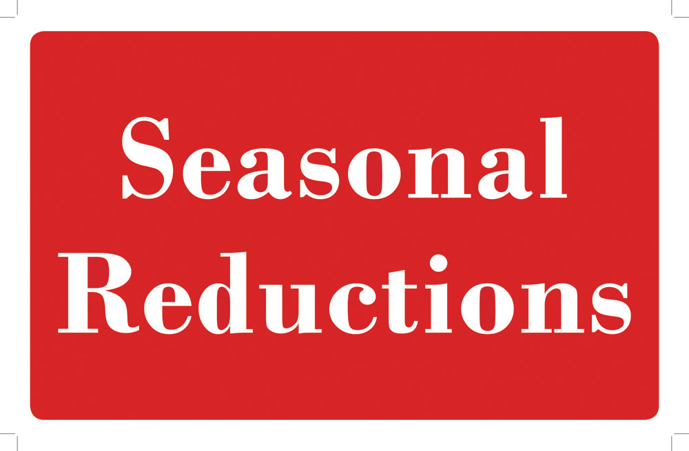Plastic Message Signs — Seasonal Reductions — Plastic