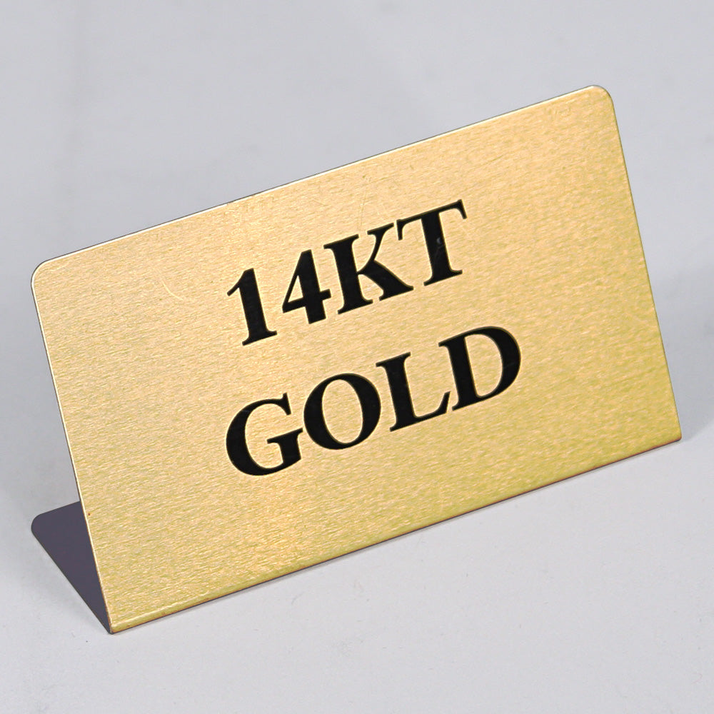 Large Metal Signs — 14KT Gold — Goldtone — Metal
