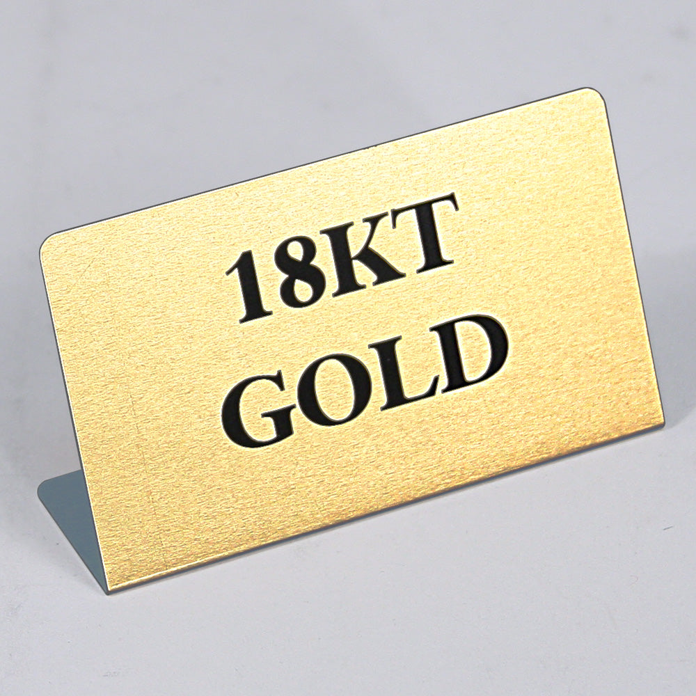 Large Metal Signs — 18KT Gold — Goldtone — Metal
