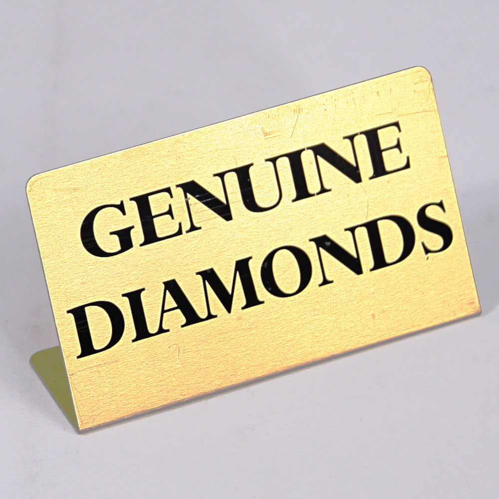 Large Metal Signs — Genuine Diamonds — Goldtone — Metal