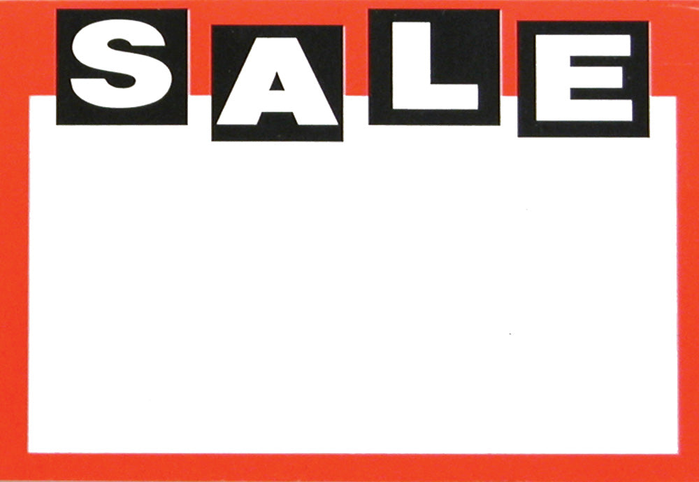 Small Paper Price Signs — Sale — White