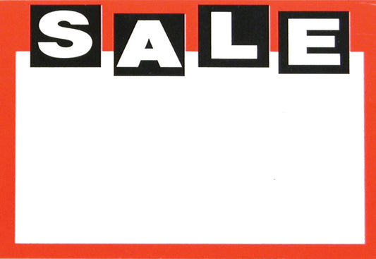 Small Paper Price Signs — Sale — White