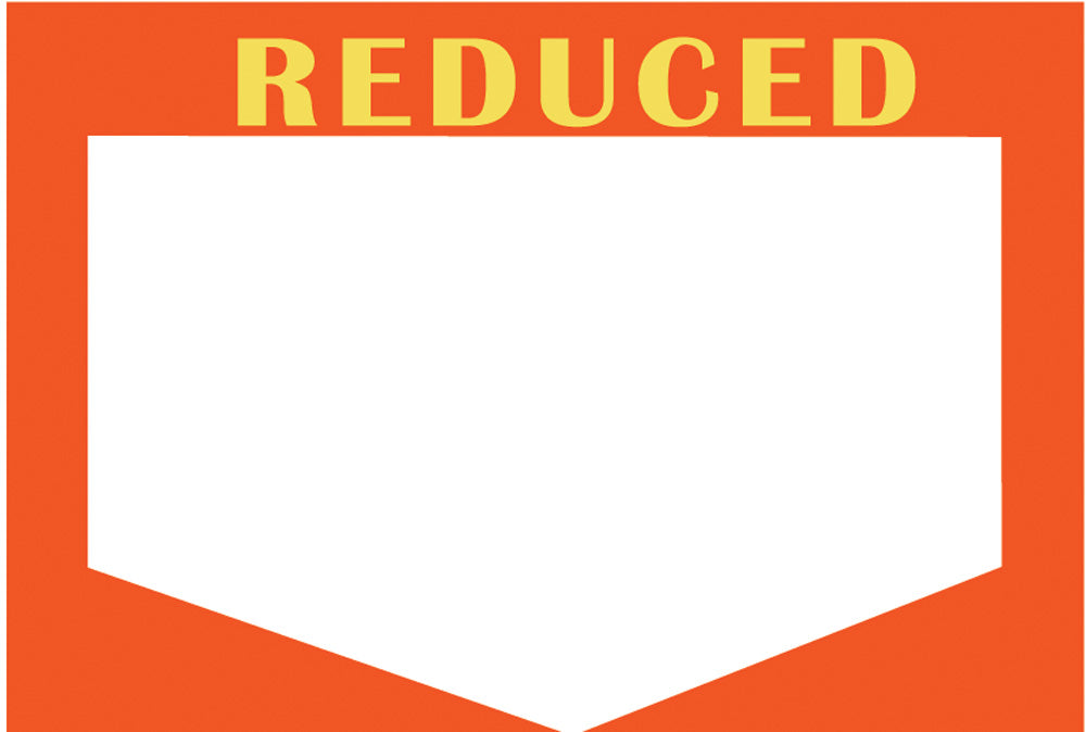 Small Paper Price Signs — Reduced — White