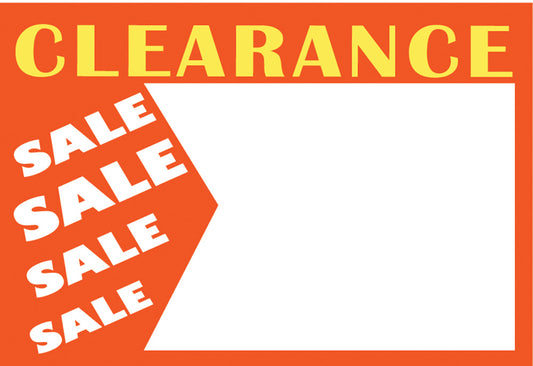 Small Paper Price Signs — Clearance Sale — White