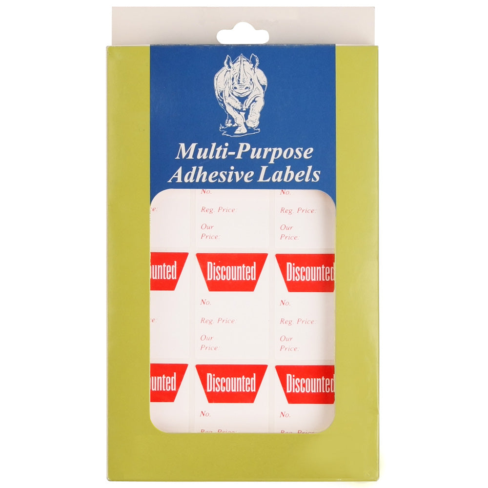 Rectangular Self Adhesive Pre-Printed Labels — No. / Style / Size / Price — 1 1/8″ x 1 5/8″ — White