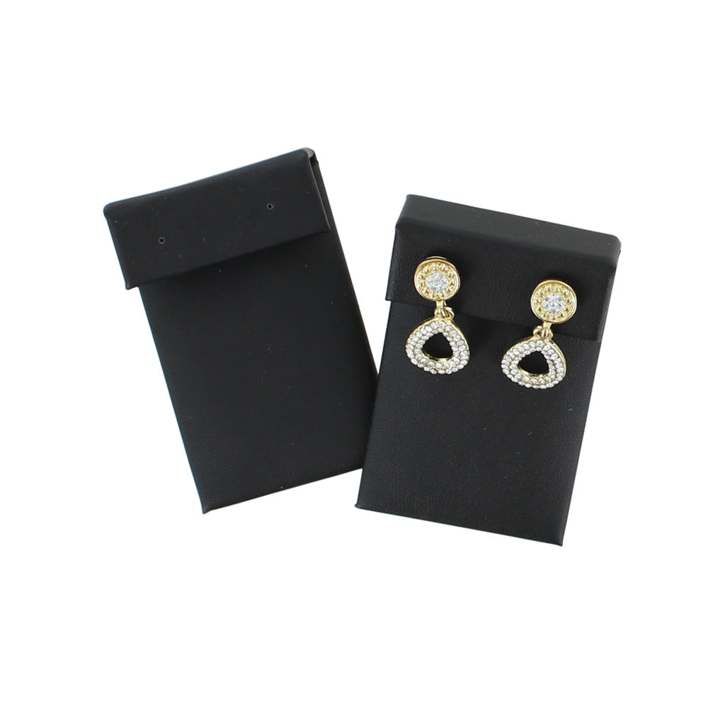 Replacement Pads for Lightweight Trays — Flap Earring Pad — 1 3/4″ x 2 3/4″ — Black Faux Leather