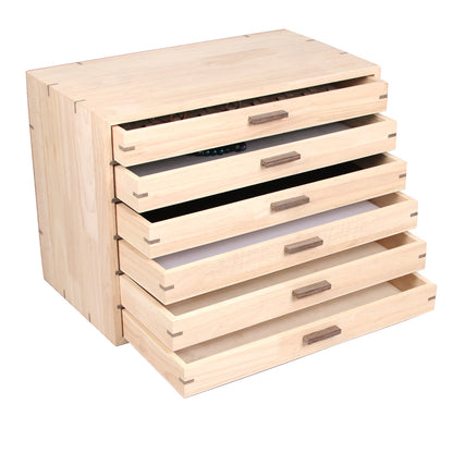 Natural Wood Oragnizer With 6 Trays