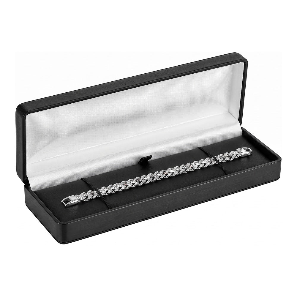 Bracelet/Watch Box - Classic Faux Leather - Black