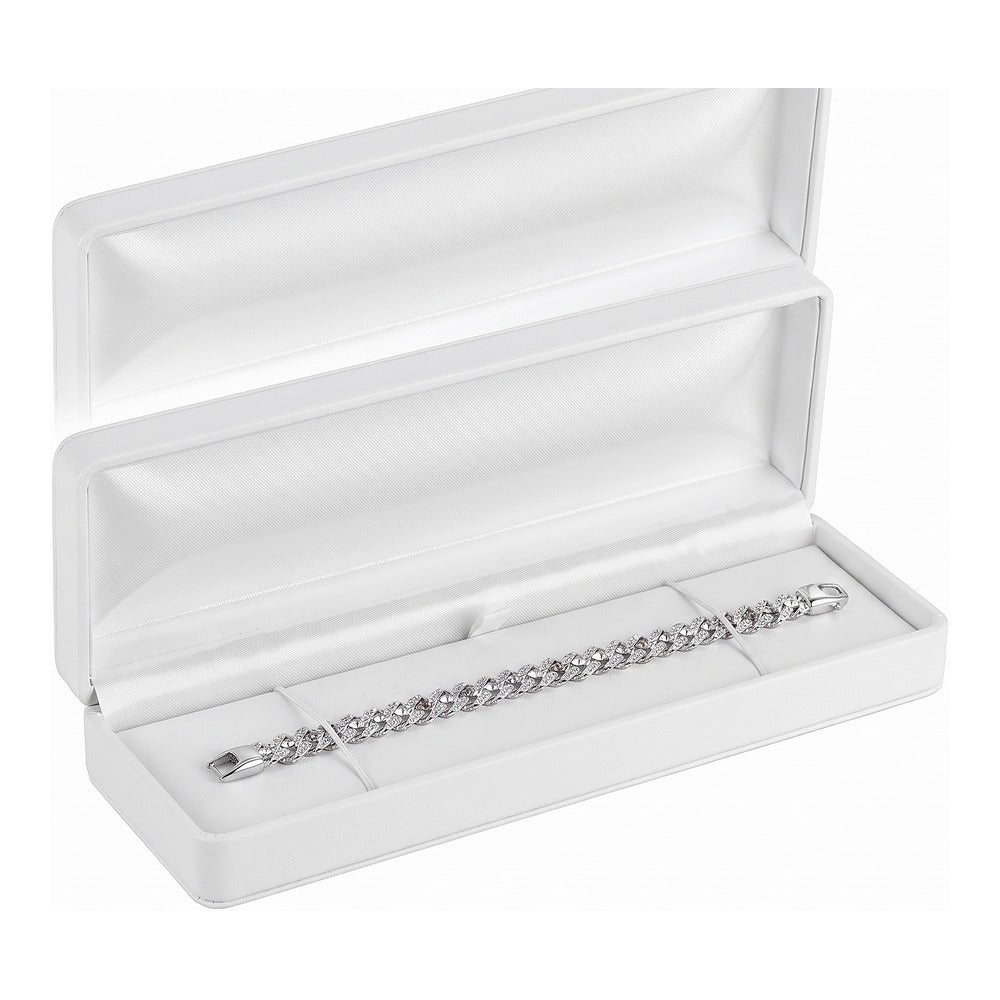Bracelet/Watch Box - Classic Faux Leather - White