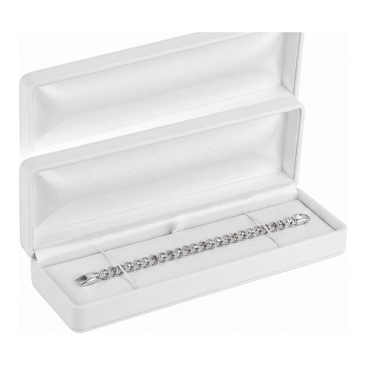 Bracelet/Watch Box - Classic Faux Leather - White