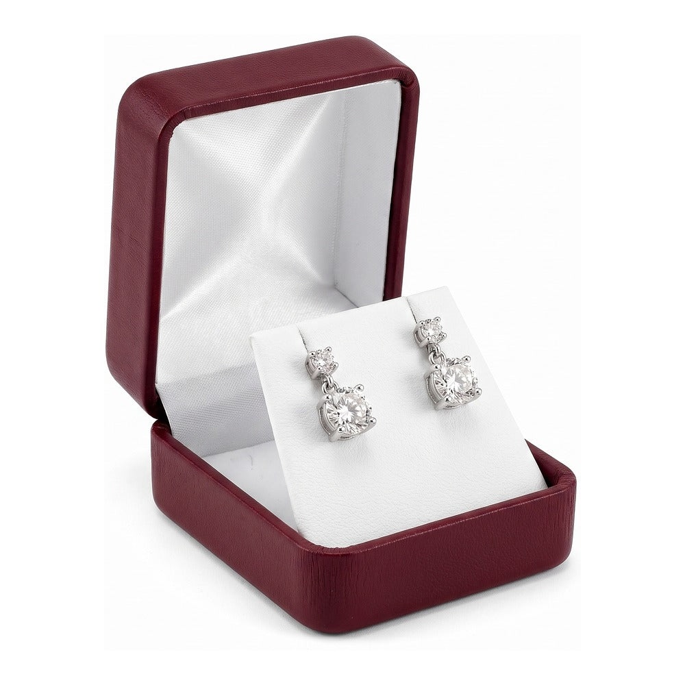 Earring Box - Metallic Burgundy