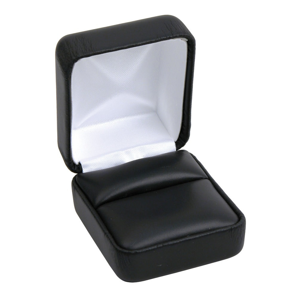Earring Box - Classic Faux Leather - Black