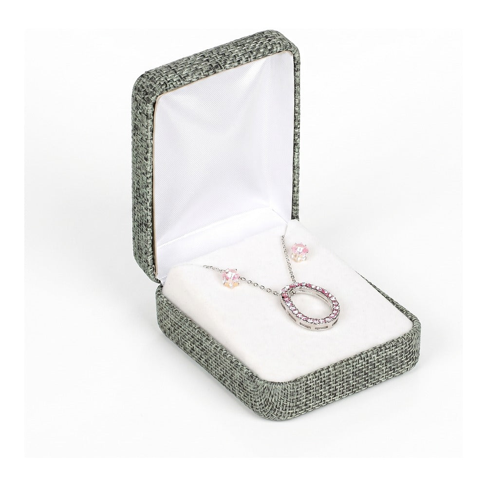 Earring/Pendant Box - Smokey Grey Linen