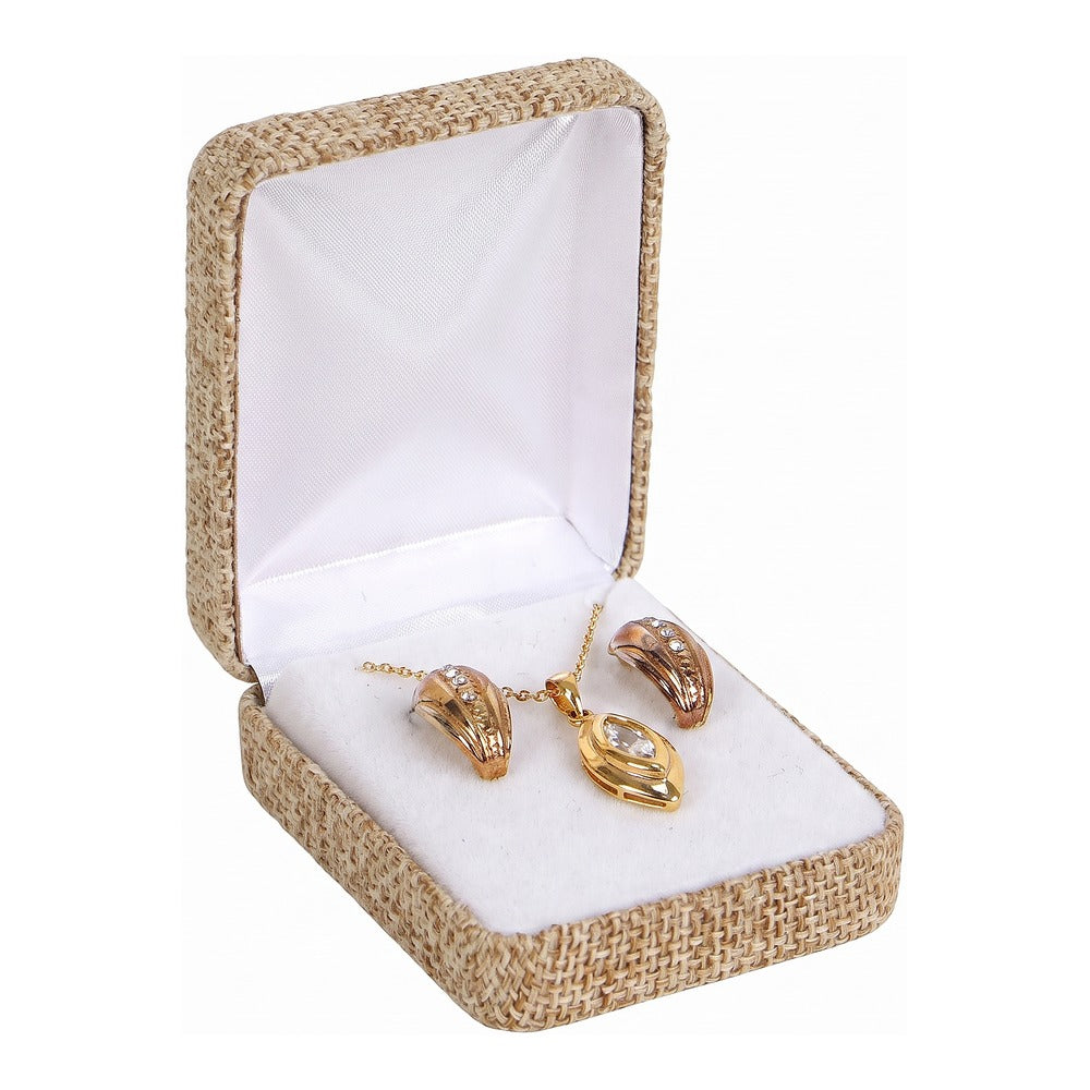 Earring/Pendant Box - Burlap Metal