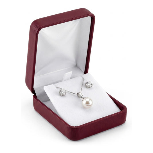 Earring/Pendant Box - Metallic Burgundy
