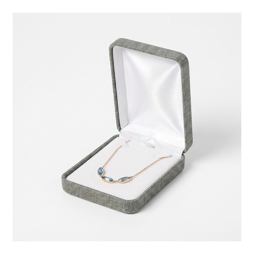 Necklace Box - Smokey Grey Linen