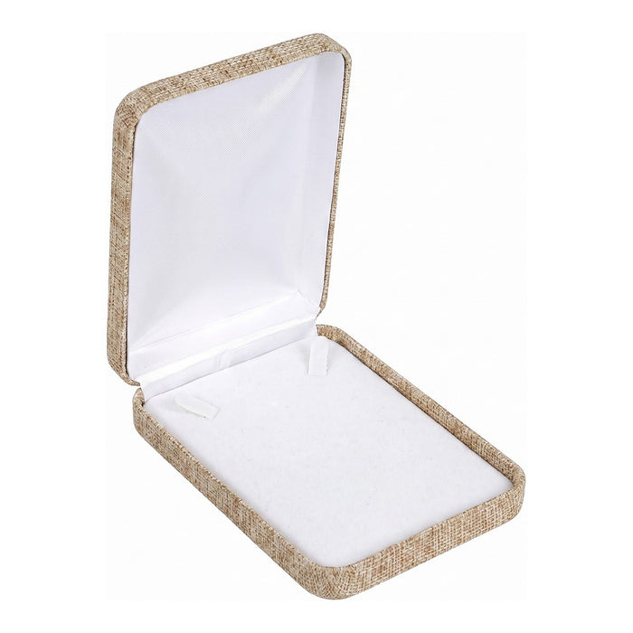 Necklace Box - Burlap Metal
