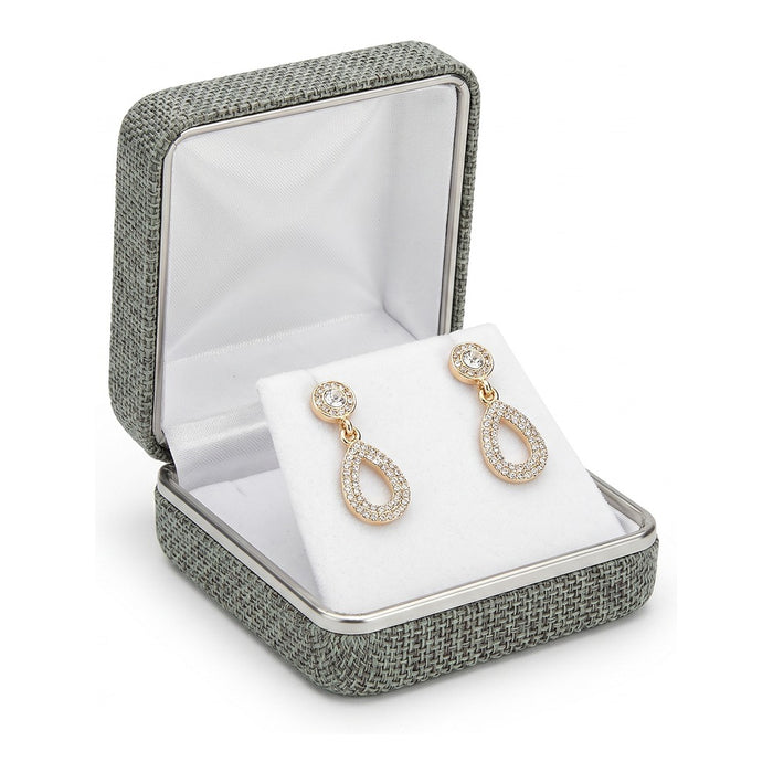 Earring/Pendant (Flap) Box - Smokey Grey Linen